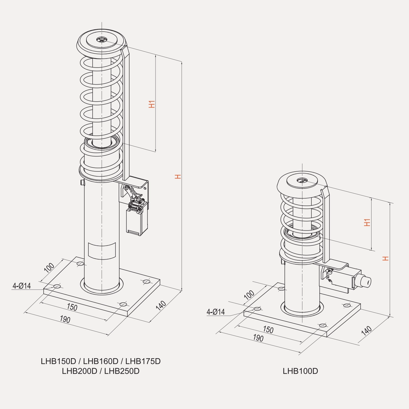 LHB175D 电梯部件安全系统油缓冲器