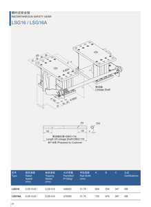 LSG16A 适用31.75 毫米导轨的大吨位货梯 瞬时式安全钳